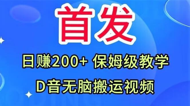 首发，抖音无脑搬运视频，日赚200+保姆级教学【揭秘】-星火轻创