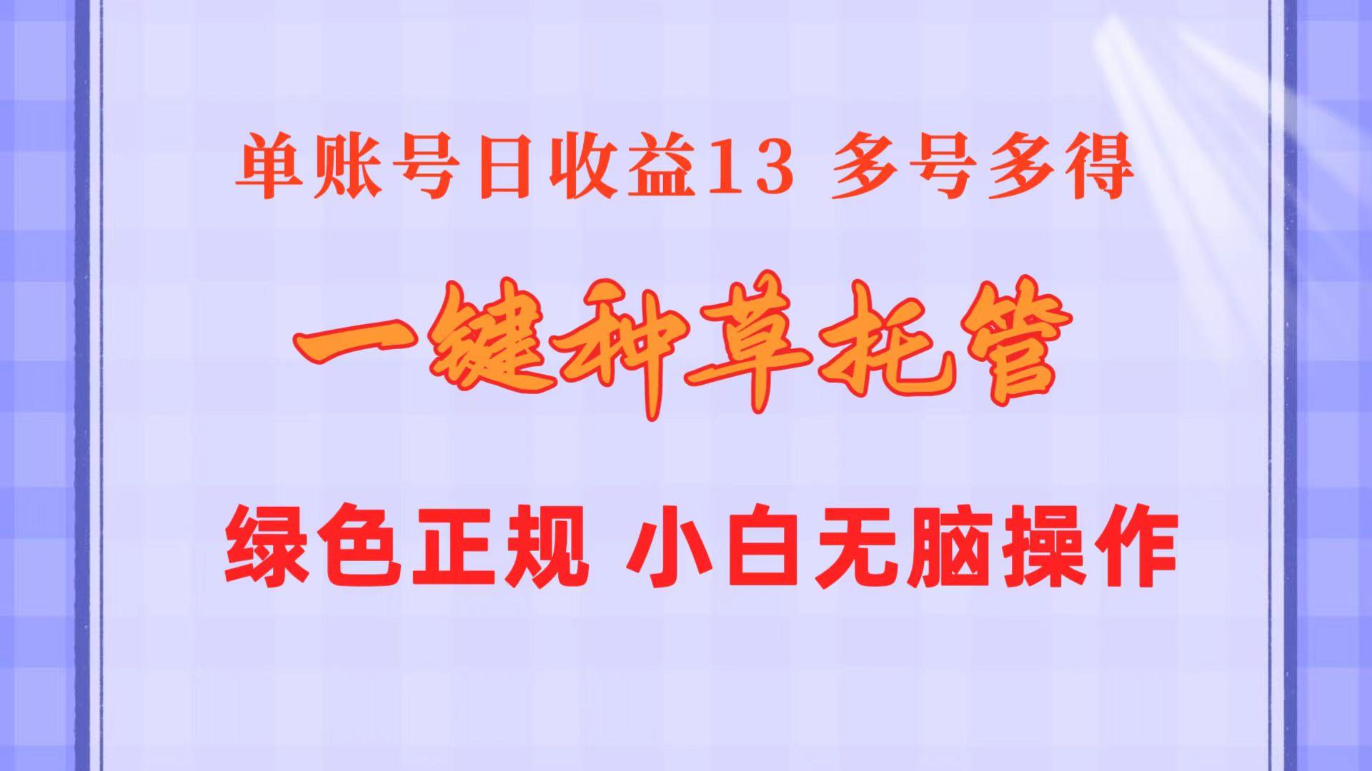 一键种草托管 单账号日收益13元  10个账号一天130  绿色稳定 可无限推广-星火轻创