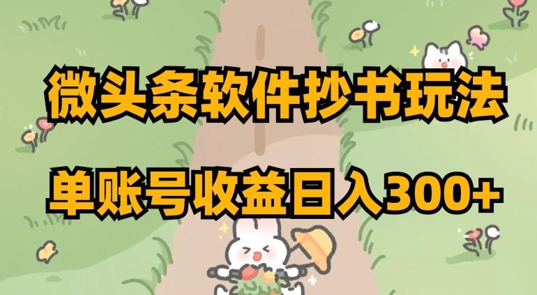 微头条软件抄书玩法，单账号收益日入300+【揭秘】-星火轻创