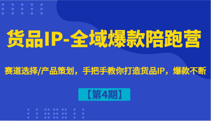 货品IP-全域爆款陪跑营【第4期】赛道选择/产品策划，手把手教你打造货品IP，爆款不断-星火轻创