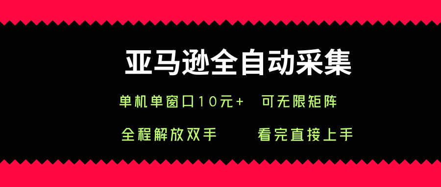 亚马逊全自动采集，单机单窗口一天10+，可无限矩阵去做【揭秘】-星火轻创