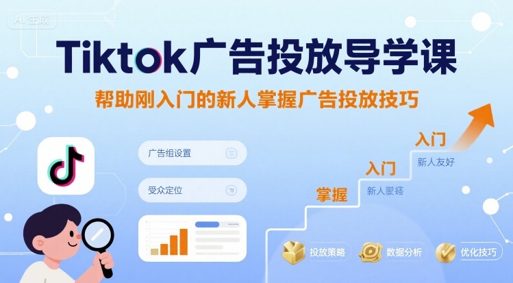 Tiktok广告投放导学课，帮助刚入门的新人掌握广告投放技巧-星火轻创