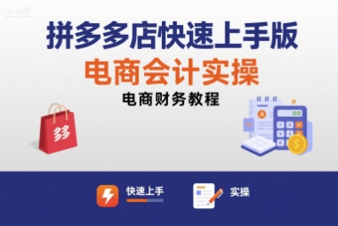 拼多多店快速上手版电商会计实操-电商财务教程-星火轻创