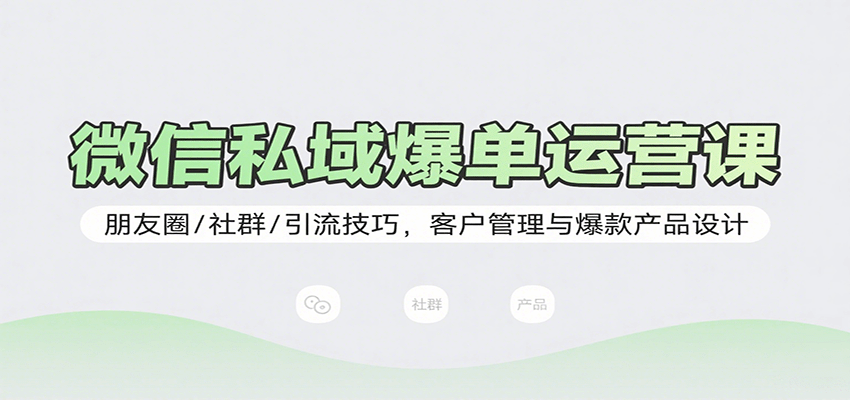 微信私域爆单运营课:朋友圈/社群/引流技巧,客户管理与爆款产品设计-星火轻创