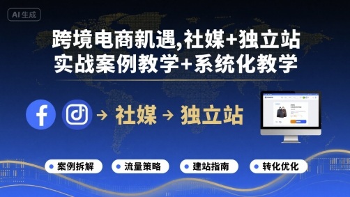 跨境电商新机遇，社媒+独立站，实战案例教学+系统化教学-星火轻创
