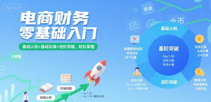 电商财务零基础入门，基础认知+基础实操+进阶突破，轻松掌握-星火轻创