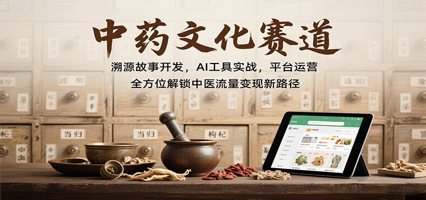 中药文化赛道:溯源故事开发,AI工具实战,平台运营,全方位解锁中医流量变现新路径-星火轻创