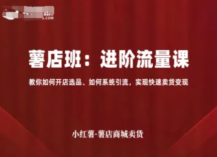 小红薯薯店商城卖货，进阶流量课，教你如何开店选品、如何系统引流，实现快速卖货变现-星火轻创