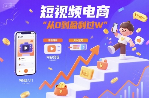 短视频电商：短视频变现从0到盈利过W-星火轻创