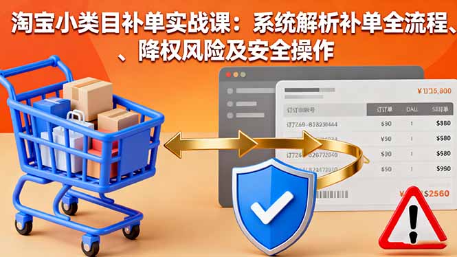 淘宝小类目补单实战课：系统解析补单全流程、降权风险及安全操作-星火轻创