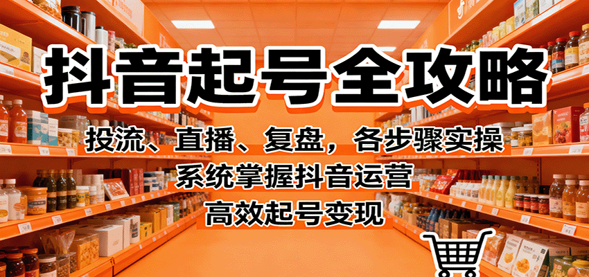 抖音起号全攻略,投流、直播、复盘,各步骤实操,系统掌握抖音运营,高效起号变现-星火轻创
