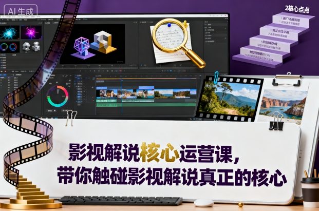 影视解说核心运营课，带你触碰影视解说真正的核心-小艾项目网