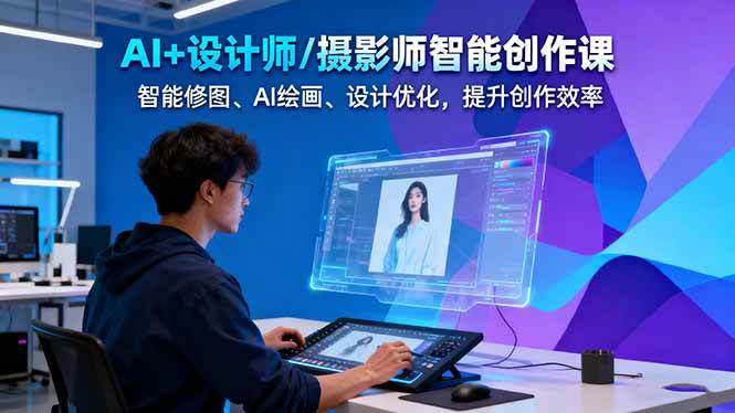 AI+设计师/摄影师智能创作课:智能修图、AI绘画、设计优化,提升创作效率-星火轻创