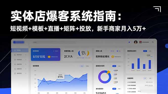实体店爆客系统指南：短视频+模板+直播+矩阵+投放，新手商家月入5万+-星火轻创