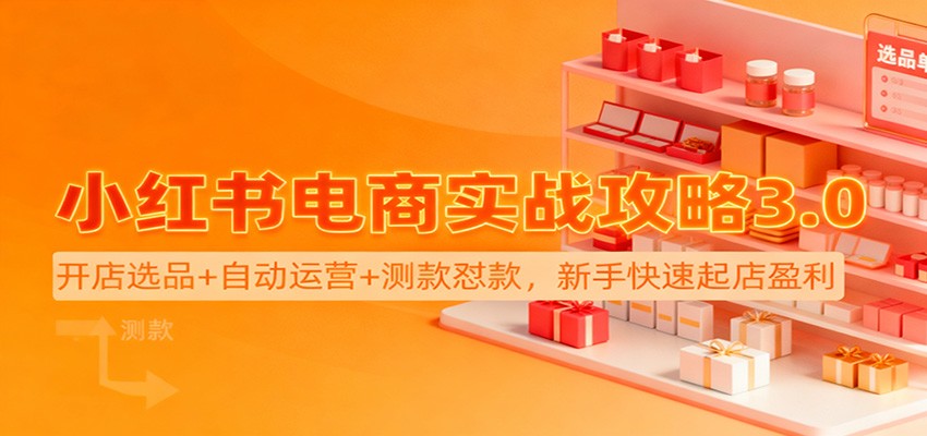小红书电商实战攻略3.0:开店选品+自动运营+测款怼款,新手快速起店盈利-星火轻创