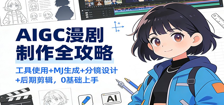 AIGC漫剧制作全攻略:工具使用+MJ生成+分镜设计+后期剪辑,0基础上手-星火轻创