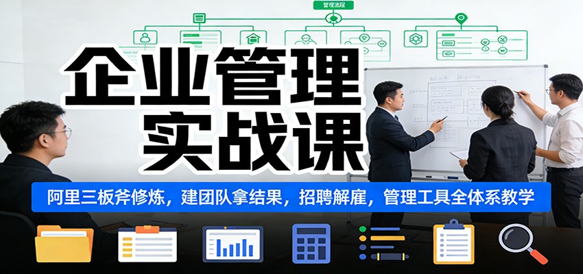 企业管理实战课:阿里三板斧修炼,建团队拿结果,招聘解雇,管理工具全体系教学-星火轻创