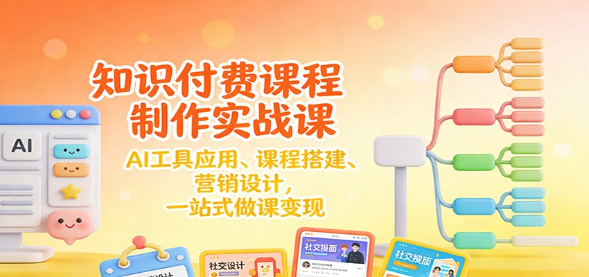 知识付费课程制作实战课:AI工具应用 、课程搭建、营销设计,一站式做课变现-星火轻创