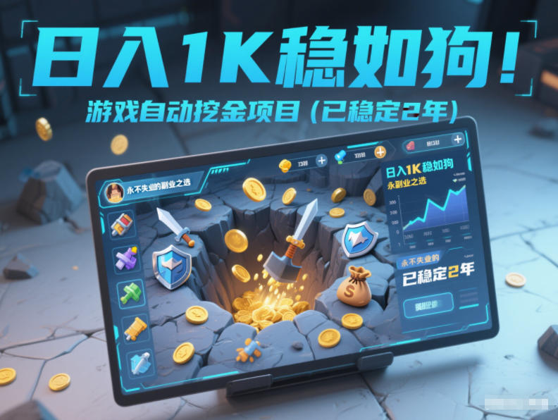 日入1K稳如狗！游戏自动挖金项目(已稳定2年)，永不失业的副业之选【揭秘】-星火轻创