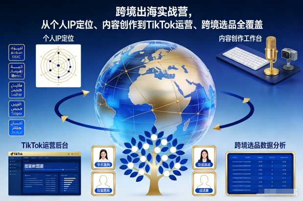 跨境出海实战营，从个人IP定位、内容创作到TikTok运营、跨境选品全覆盖-星火轻创