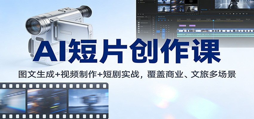 AI短片创作课:图文生成+ 视频制作+短剧实战,覆盖商业、 文旅多场景-星火轻创