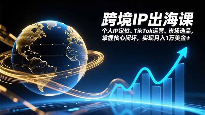 跨境IP出海课，个人IP定位、TikTok运营、市场选品，掌握核心闭环，实现月入1万美金+-星火轻创