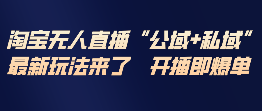 淘宝无人直播最新玩法，包含私域和公域两种玩法-星火轻创