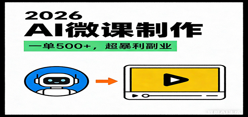 2026AI 风口最稳副业:微课代写制作,一单 500+,人人可做的蓝海项目-星火轻创