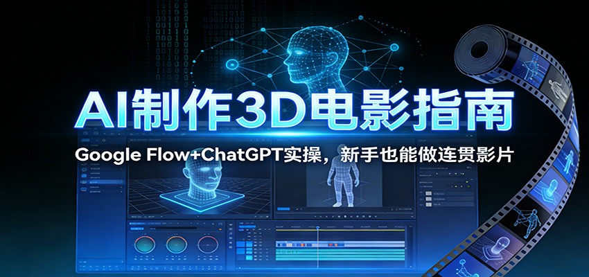 AI制作3D电影指南:Google Flow+ChatGPT实操,新手也能做连贯影片-星火轻创
