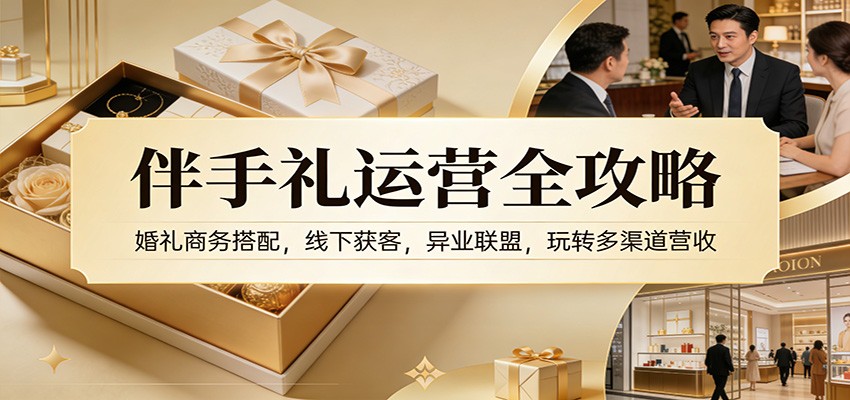 伴手礼运营全攻略:婚礼商务搭配,线下获客,异业联盟,玩转多渠道营收-星火轻创