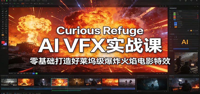 Curious Refuge AI VFX实战课,零基础打造好莱坞级爆炸火焰电影特效-星火轻创