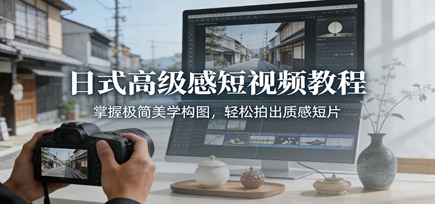 日式高级感短视频教程:掌握极简美学构图,轻松拍出质感短片-星火轻创