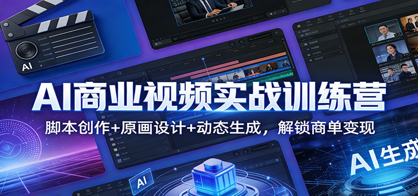 AI商业视频实战训练营:脚本创作+原画设计+动态生成,解锁商单变现-星火轻创