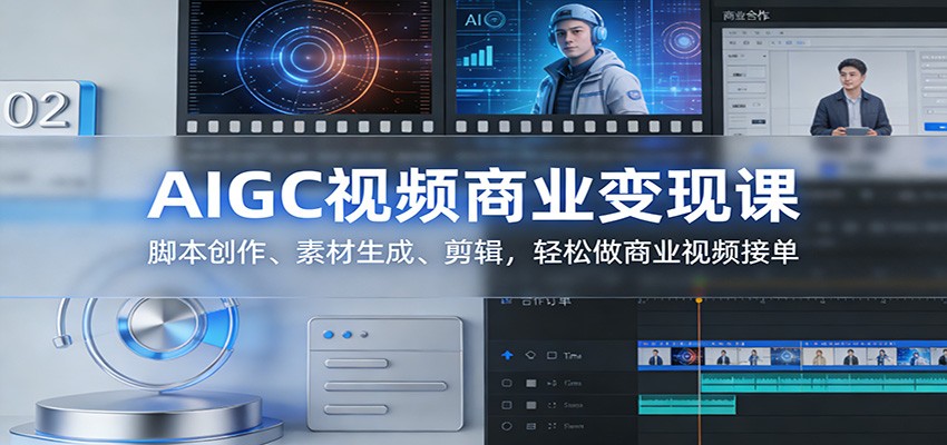 AIGC视频商业变现课:脚本创作、素材生成、剪辑,轻松做商业视频接单-小艾项目网