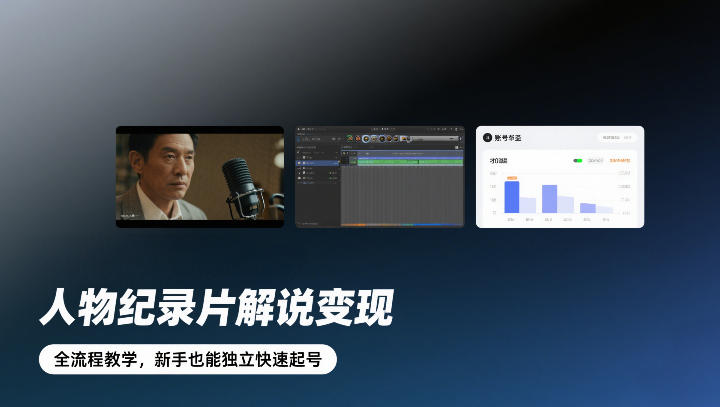 人物纪录片解说变现，全流程教学，新手也能独立快速起号-星火轻创