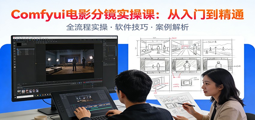 ComfyUI电影分镜实操课:分镜一致性,全流程AI视频制作,零基础也能做专业分镜-星火轻创