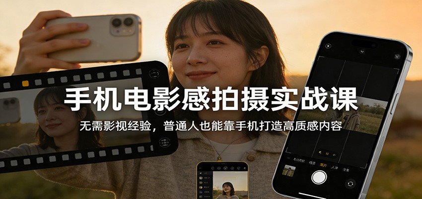 手机电影感拍摄实战课:无需影视经验,普通人也能靠手机打造高质感内容-星火轻创