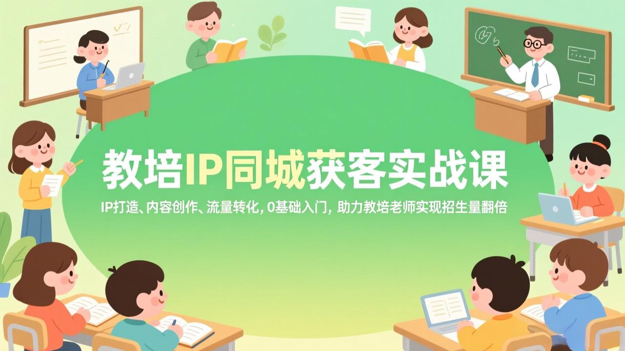 教培IP同城获客实战课，IP打造、内容创作、流量转化，0基础入门，助力教培老师实现招生量翻倍-星火轻创