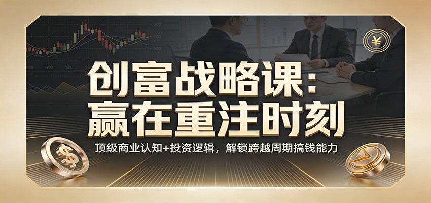 《创富战略课:赢在重注时刻》顶级商业认知+投资逻辑,解锁跨越周期搞钱能力-小艾项目网