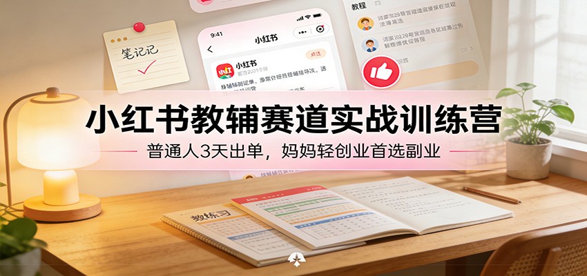 小红书教辅赛道实战训练营:普通人3天出单,妈妈轻创业首选副业-星火轻创