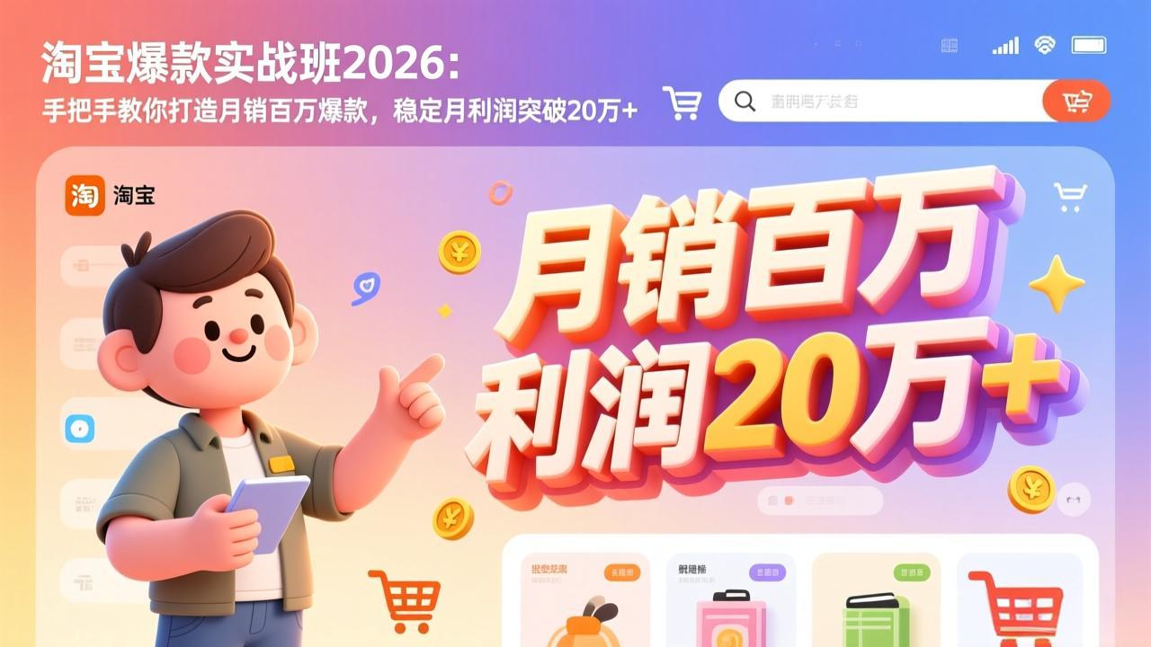 淘宝爆款实战班-2026年2月更新：手把手教你打造月销百万爆款，稳定月利润突破20万+-星火轻创
