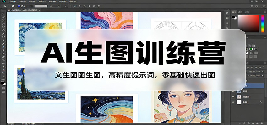 AI生图训练营:文生图图生图,高精度提示词,零基础快速出图-小艾项目网