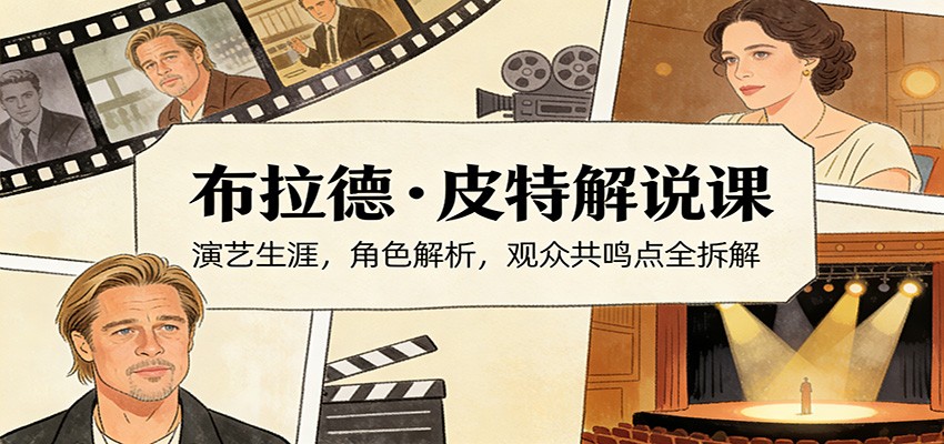 演员说-布拉德.皮特解说课：演艺生涯，角色解析，观众共鸣点全拆解-星火轻创