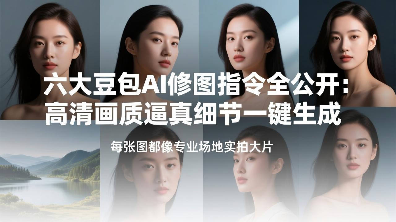 六大豆包AI修图指令全公开：高清画质逼真细节一键生成，每张图都像专业场地实拍大片-小艾项目网