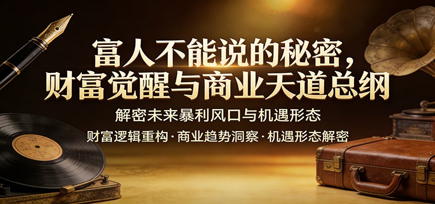 富人不能说的秘密,财富觉醒与商业天道总纲,解密未来暴利风口与机遇形态-小艾项目网