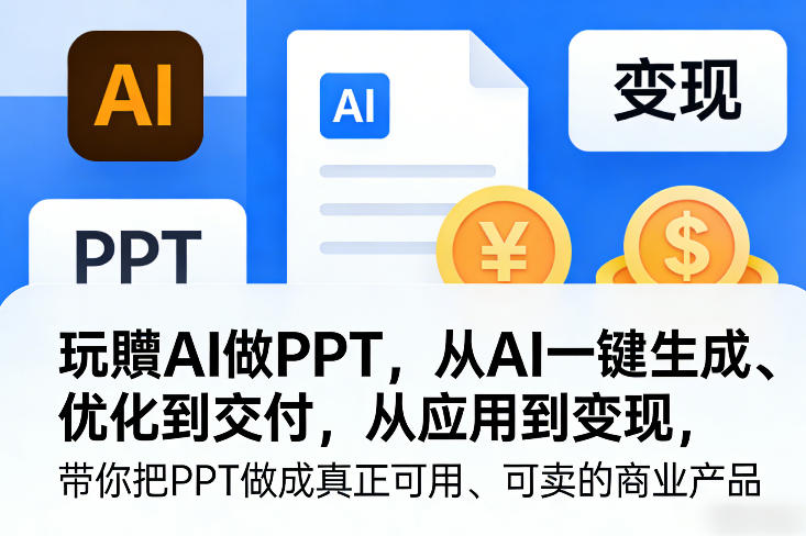 玩賺AI做PPT，从AI一键生成、优化到交付，从应用到变现，带你把PPT做成真正可用、可卖的商业产品-星火轻创