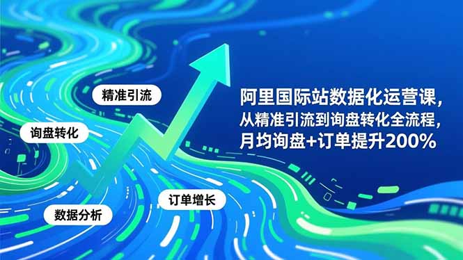 阿里国际站数据化运营课-3月，从精准引流到询盘转化全流程，月均询盘+订单提升200%-星火轻创