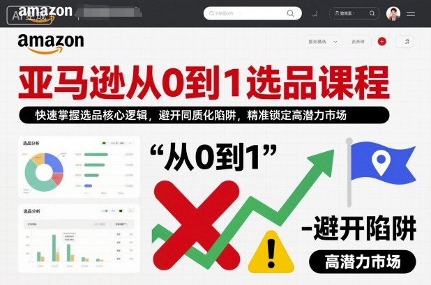 亚马逊从0到1选品课程，快速掌握选品核心逻辑，避开同质化陷阱，精准锁定高潜力市场(更新)-星火轻创