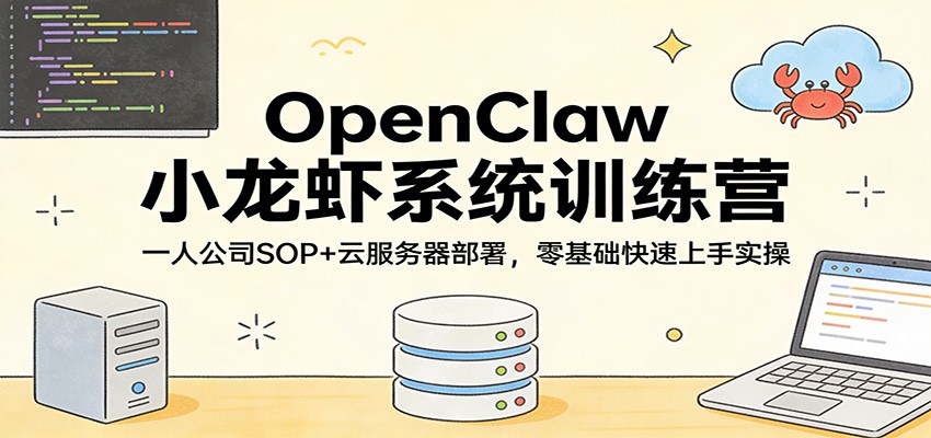 OpenClaw小龙虾系统训练营:一人公司SOP,云服务器部署,零基础快速上手实操-星火轻创
