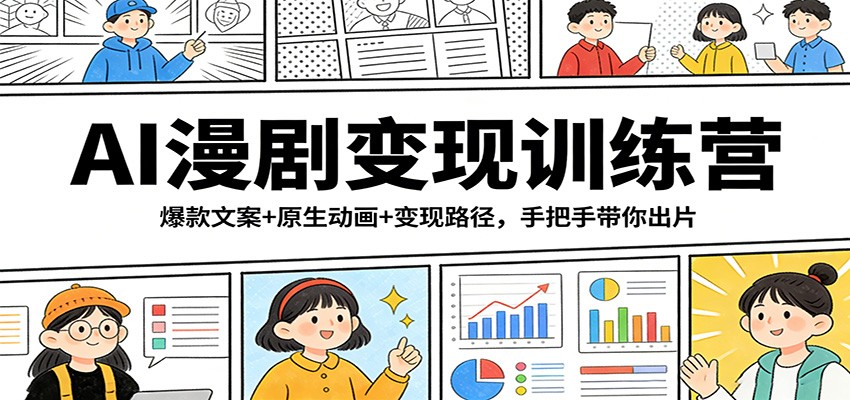 AI漫剧变现训练营：爆款文案+原生动画+变现路径，手把手带你出片-小艾项目网